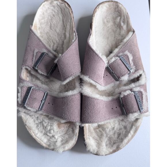 Birkenstock Arizona Shearling Suede Sandals Taupe Brown EU 42 US Men’s 9-9.5 main image 10